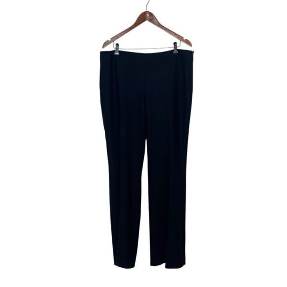 Iris Setlakwe Women's 14 Navy High Rise Flat Front Wide Leg Lined Dress Pant